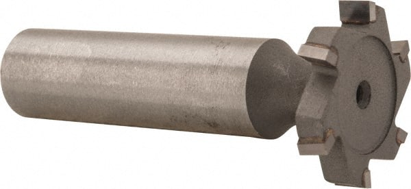 Made in USA - 7/8" Diam x 5/32" Face Width, Carbide-Tipped, 6 Teeth, Shank Connection Woodruff Keyseat Cutter - Uncoated, 2-5/32" OAL x 1/2" Shank, Staggered Teeth, ANSI 507, Old Standard 10 - Exact Tooling