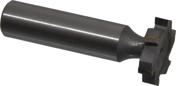 Made in USA - 7/8" Diam x 3/16" Face Width, Carbide-Tipped, 6 Teeth, Shank Connection Woodruff Keyseat Cutter - Uncoated, 2-3/16" OAL x 1/2" Shank, Staggered Teeth, ANSI 607, Old Standard 11 - Exact Tooling