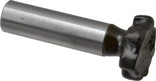 Made in USA - 7/8" Diam x 7/32" Face Width, Carbide-Tipped, 6 Teeth, Shank Connection Woodruff Keyseat Cutter - Uncoated, 2-7/32" OAL x 1/2" Shank, Staggered Teeth, ANSI 707, Old Standard 12 - Exact Tooling