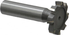 Made in USA - 1-1/8" Diam x 3/16" Face Width, Carbide-Tipped, 8 Teeth, Shank Connection Woodruff Keyseat Cutter - Uncoated, 2-3/16" OAL x 1/2" Shank, Staggered Teeth, ANSI 609, Old Standard 16 - Exact Tooling