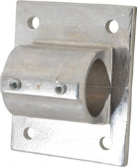 Hollaender - 1-1/2" Pipe, Wall Mount Flange, Aluminum Alloy Flange Pipe Rail Fitting - Bright Finish - Exact Tooling