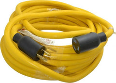 Southwire - 50', 12/3 Gauge/Conductors, Yellow Wet & Dry Location, Indoor & Outdoor Extension Cord - 1 Receptacle, 20 Amps, 125 VAC, UL STW, NEMA L5-20P, L5-20R - Exact Tooling