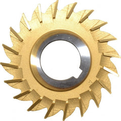 Made in USA - 3" Diam x 1/4" Width of Cut, 20 Teeth, High Speed Steel Side Milling Cutter - Straight Teeth, TiN Coated - Exact Tooling