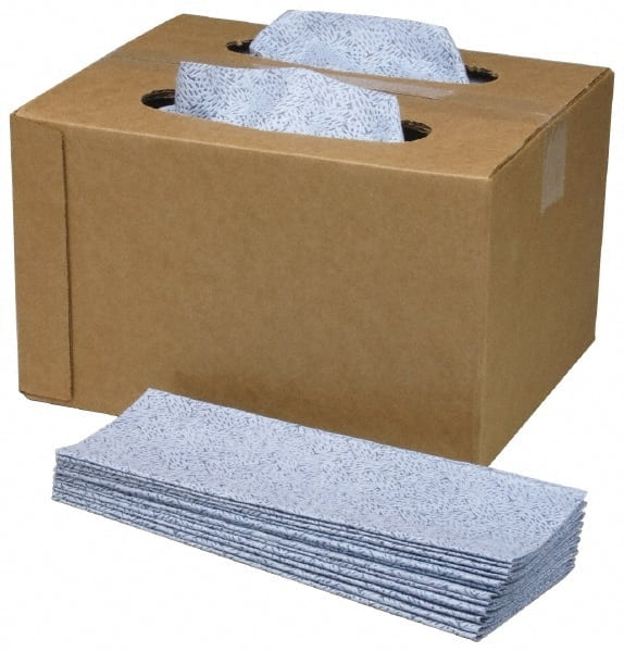 Ability One - Flat Fold Microfiber Wipes - Box, 16-1/2" x 11-1/2" Sheet Size, Blue - Exact Tooling