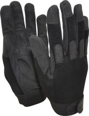 Ability One - Size L (9) Nylon/Spandura Anti-Vibration/Impact Protection Work Gloves - For Mechanic's & Lifting, Uncoated, Hook & Loop Cuff, Full Fingered, Black, Paired - Exact Tooling