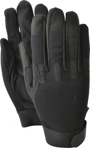 Ability One - Size XL (10) Nylon/Spandura Anti-Vibration/Impact Protection Work Gloves - For Mechanic's & Lifting, Uncoated, Hook & Loop Cuff, Full Fingered, Black, Paired - Exact Tooling