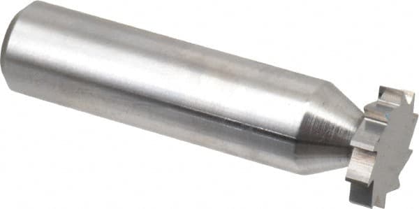 Made in USA - 5/8" Diam x 1/8" Face Width, Solid Carbide, 10 Teeth, Shank Connection Woodruff Keyseat Cutter - Uncoated, 2-1/8" OAL x 1/2" Shank, Straight Teeth, ANSI 405, Old Standard 5 - Exact Tooling