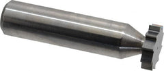 Made in USA - 5/8" Diam x 5/32" Face Width, Solid Carbide, 10 Teeth, Shank Connection Woodruff Keyseat Cutter - Uncoated, 2-5/32" OAL x 1/2" Shank, Straight Teeth, ANSI 505, Old Standard 6 - Exact Tooling