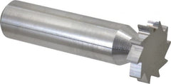 Made in USA - 3/4" Diam x 5/32" Face Width, Solid Carbide, 10 Teeth, Shank Connection Woodruff Keyseat Cutter - Uncoated, 2-5/32" OAL x 1/2" Shank, Straight Teeth, ANSI 506, Old Standard 8 - Exact Tooling