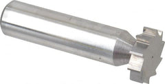 Made in USA - 3/4" Diam x 3/16" Face Width, Solid Carbide, 10 Teeth, Shank Connection Woodruff Keyseat Cutter - Uncoated, 2-3/16" OAL x 1/2" Shank, Straight Teeth, ANSI 606, Old Standard 9 - Exact Tooling