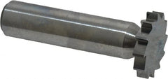 Made in USA - 7/8" Diam x 5/32" Face Width, Solid Carbide, 12 Teeth, Shank Connection Woodruff Keyseat Cutter - Uncoated, 2-5/32" OAL x 1/2" Shank, Straight Teeth, ANSI 507, Old Standard 10 - Exact Tooling