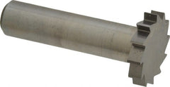 Made in USA - 1" Diam x 3/16" Face Width, Solid Carbide, 12 Teeth, Shank Connection Woodruff Keyseat Cutter - Uncoated, 2-3/16" OAL x 1/2" Shank, Straight Teeth, ANSI 608, Old Standard 13 - Exact Tooling