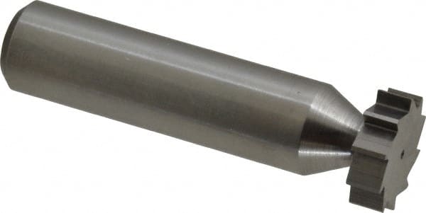 Made in USA - 5/8" Diam x 3/16" Face Width, Solid Carbide, 10 Teeth, Shank Connection Woodruff Keyseat Cutter - Uncoated, 2-3/16" OAL x 1/2" Shank, Straight Teeth, ANSI 605, Old Standard 61 - Exact Tooling