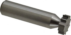 Made in USA - 5/8" Diam x 3/16" Face Width, Solid Carbide, 10 Teeth, Shank Connection Woodruff Keyseat Cutter - Uncoated, 2-3/16" OAL x 1/2" Shank, Straight Teeth, ANSI 605, Old Standard 61 - Exact Tooling