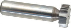 Made in USA - 3/4" Diam x 1/4" Face Width, Solid Carbide, 10 Teeth, Shank Connection Woodruff Keyseat Cutter - Uncoated, 2-1/4" OAL x 1/2" Shank, Straight Teeth, ANSI 806, Old Standard 91 - Exact Tooling
