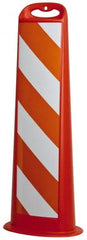 PRO-SAFE - 39" High x 8" Wide Reflective Vertical Panel - Plastic, 3.4 Lbs, White/Orange - Exact Tooling
