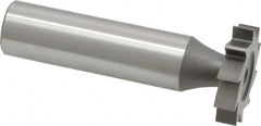 Made in USA - 7/8" Diam x 3/16" Face Width, High Speed Steel, 10 Teeth, Shank Connection Woodruff Keyseat Cutter - Uncoated, 2-3/16" OAL x 1/2" Shank, Straight Teeth, ANSI 607, Old Standard 11 - Exact Tooling
