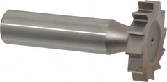 Made in USA - 1-1/8" Diam x 7/32" Face Width, High Speed Steel, 12 Teeth, Shank Connection Woodruff Keyseat Cutter - Uncoated, 2-7/32" OAL x 1/2" Shank, Straight Teeth, ANSI 709, Old Standard 17 - Exact Tooling