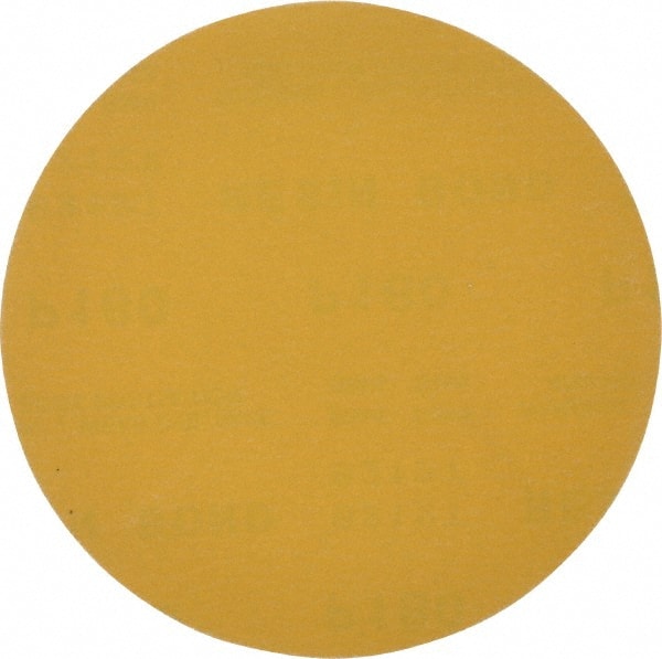 Made in USA - 6" Diam, 180 Grit, Aluminum Oxide Hook & Loop Disc - Very Fine Grade, Coated, C Weight Paper Backing, - Exact Tooling