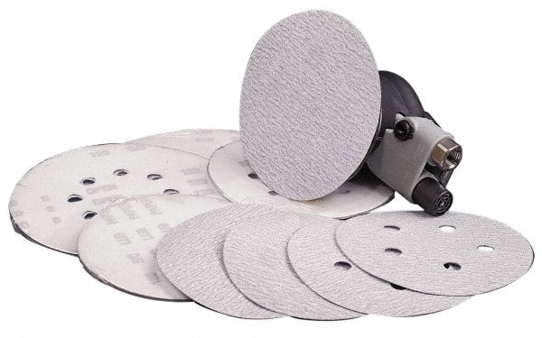 Made in USA - 6" Diam, 180 Grit, Silicon Carbide Hook & Loop Disc - Very Fine Grade, Coated, B Weight Paper Backing, - Exact Tooling