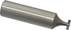 Made in USA - 5/16" Diam x 1/16" Face Width, High Speed Steel, 6 Teeth, Shank Connection Woodruff Keyseat Cutter - Uncoated, 2-1/16" OAL x 1/2" Shank, Straight Teeth, ANSI 202-1/2, Old Standard 206 - Exact Tooling