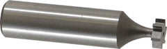 Made in USA - 3/8" Diam x 1/8" Face Width, High Speed Steel, 6 Teeth, Shank Connection Woodruff Keyseat Cutter - Uncoated, 2-1/8" OAL x 1/2" Shank, Straight Teeth, ANSI 403, Old Standard 213 - Exact Tooling