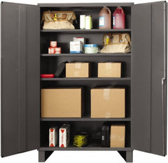 Durham - 4 Shelf Locking Storage Cabinet - Steel, 48" Wide x 24" Deep x 72" High, Gray - Exact Tooling