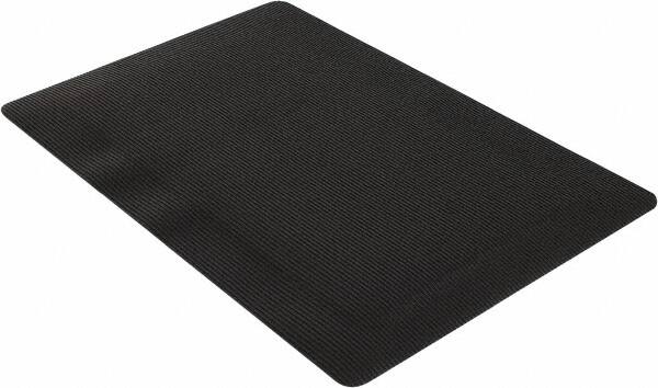 Wearwell - 3' Long x 2' Wide, Dry Environment, Anti-Fatigue Matting - Black, Vinyl with Vinyl Sponge Base, Beveled on 4 Sides - Exact Tooling