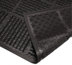 Wearwell - 6 Ft. Long x 3 Ft. Wide, Natural Rubber Surface, Raised Bars and Scrapers (Reversible) Entrance Matting - 7/16 Inch Thick, Outdoor, Heavy Traffic, Natural Rubber, Black, Series 227 - Exact Tooling