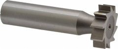 Made in USA - 7/8" Diam x 1/4" Face Width, High Speed Steel, 10 Teeth, Shank Connection Woodruff Keyseat Cutter - Uncoated, 2-1/4" OAL x 1/2" Shank, Straight Teeth, ANSI 807, Old Standard A - Exact Tooling