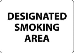 NMC - "Designated Smoking Area", 10" Long x 14" Wide, Aluminum Safety Sign - Rectangle, 0.04" Thick, Use for Smoking Regulations - Exact Tooling