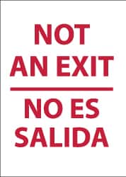 NMC - "Not an Exit", 20" Long x 14" Wide, Rigid Plastic Safety Sign - Rectangle, 0.05" Thick, Use for Security & Admittance - Exact Tooling