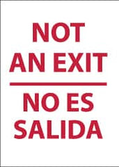 NMC - "Not an Exit", 20" Long x 14" Wide, Rigid Plastic Safety Sign - Rectangle, 0.05" Thick, Use for Security & Admittance - Exact Tooling