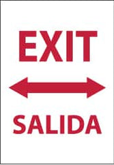 NMC - Exit, Pressure Sensitive Vinyl Exit Sign - 14" Wide x 20" High, English/Spanish - Exact Tooling