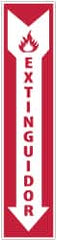 NMC - Extinguidor, Plastic Fire Sign - 4" Wide x 18" High, Spanish - Exact Tooling