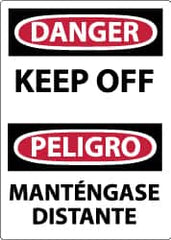 NMC - "Danger - Keep Off", 14" Long x 10" Wide, Aluminum Safety Sign - Rectangle, 0.04" Thick, Use for Hazardous Materials - Exact Tooling