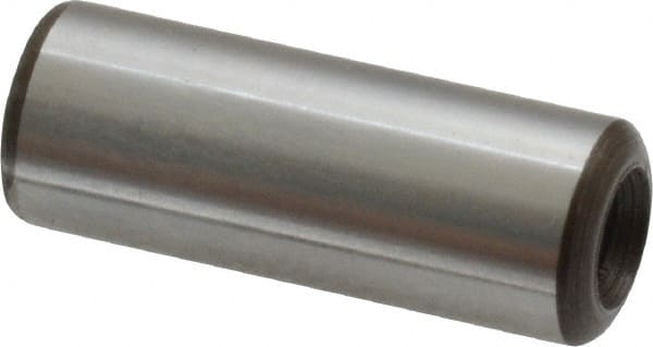 Jergens - 3/8" Diam x 1" Pin Length Alloy Steel Pull Out Dowel Pin - C 47-58 & C 60-64 (Surface) Hardness, 1 Beveled & 1 Threaded End - Exact Tooling