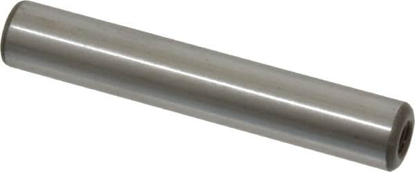 Jergens - 1/2" Diam x 3" Pin Length Alloy Steel Pull Out Dowel Pin - C 47-58 & C 60-64 (Surface) Hardness, 1 Beveled & 1 Threaded End - Exact Tooling
