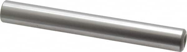 Jergens - 1/2" Diam x 4" Pin Length Alloy Steel Pull Out Dowel Pin - C 47-58 & C 60-64 (Surface) Hardness, 1 Beveled & 1 Threaded End - Exact Tooling