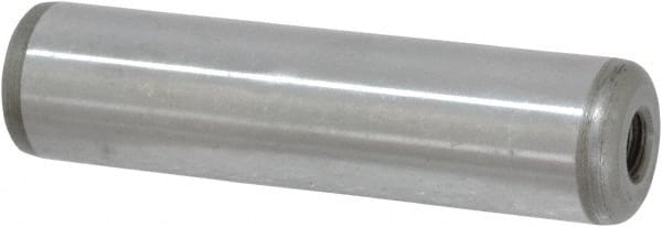 Jergens - 3/4" Diam x 3" Pin Length Alloy Steel Pull Out Dowel Pin - C 47-58 & C 60-64 (Surface) Hardness, 1 Beveled & 1 Threaded End - Exact Tooling