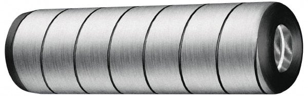 Jergens - 3/8" Diam x 2-1/4" Pin Length Alloy Steel Grooved Dowel Pin - C 47-58 & C 60-64 (Surface) Hardness, 1 Beveled & 1 Threaded End - Exact Tooling