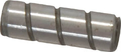 Jergens - 1/4" Diam x 3/4" Pin Length Alloy Steel Grooved Dowel Pin - C 47-58 & C 60-64 (Surface) Hardness, 1 Beveled & 1 Threaded End - Exact Tooling