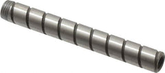 Jergens - 1/4" Diam x 2" Pin Length Alloy Steel Grooved Dowel Pin - C 47-58 & C 60-64 (Surface) Hardness, 1 Beveled & 1 Threaded End - Exact Tooling