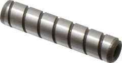 Jergens - 5/16" Diam x 1-1/2" Pin Length Alloy Steel Grooved Dowel Pin - C 47-58 & C 60-64 (Surface) Hardness, 1 Beveled & 1 Threaded End - Exact Tooling