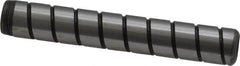 Jergens - 5/16" Diam x 2" Pin Length Alloy Steel Grooved Dowel Pin - C 47-58 & C 60-64 (Surface) Hardness, 1 Beveled & 1 Threaded End - Exact Tooling