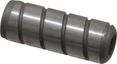 Jergens - 3/8" Diam x 1" Pin Length Alloy Steel Grooved Dowel Pin - C 47-58 & C 60-64 (Surface) Hardness, 1 Beveled & 1 Threaded End - Exact Tooling