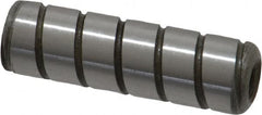 Jergens - 3/8" Diam x 1-1/4" Pin Length Alloy Steel Grooved Dowel Pin - C 47-58 & C 60-64 (Surface) Hardness, 1 Beveled & 1 Threaded End - Exact Tooling