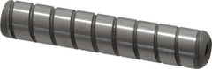 Jergens - 3/8" Diam x 2" Pin Length Alloy Steel Grooved Dowel Pin - C 47-58 & C 60-64 (Surface) Hardness, 1 Beveled & 1 Threaded End - Exact Tooling