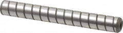 Jergens - 3/8" Diam x 3" Pin Length Alloy Steel Grooved Dowel Pin - C 47-58 & C 60-64 (Surface) Hardness, 1 Beveled & 1 Threaded End - Exact Tooling