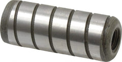 Jergens - 1/2" Diam x 1-1/4" Pin Length Alloy Steel Grooved Dowel Pin - C 47-58 & C 60-64 (Surface) Hardness, 1 Beveled & 1 Threaded End - Exact Tooling